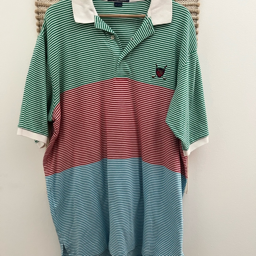 Polo Ralph Laure. Striped Polo Shirt 2XL